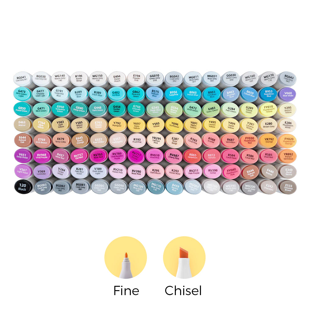 Ohuhu Oahu 120 Colors Dual Tips Alcohol Art Markers,Fine&Chisel – ohuhu